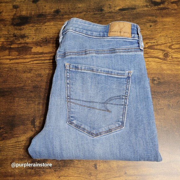 American Eagle Jeans Size 6 Skinny Mid Rise Next Level Stretch Medium Light Wash - Picture 3 of 13
